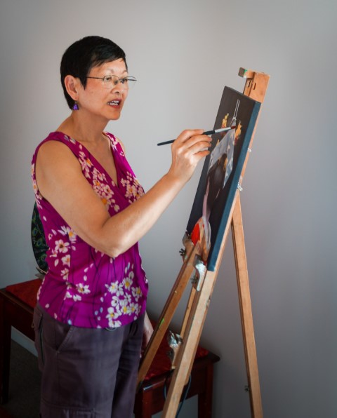 The Artist at her easel